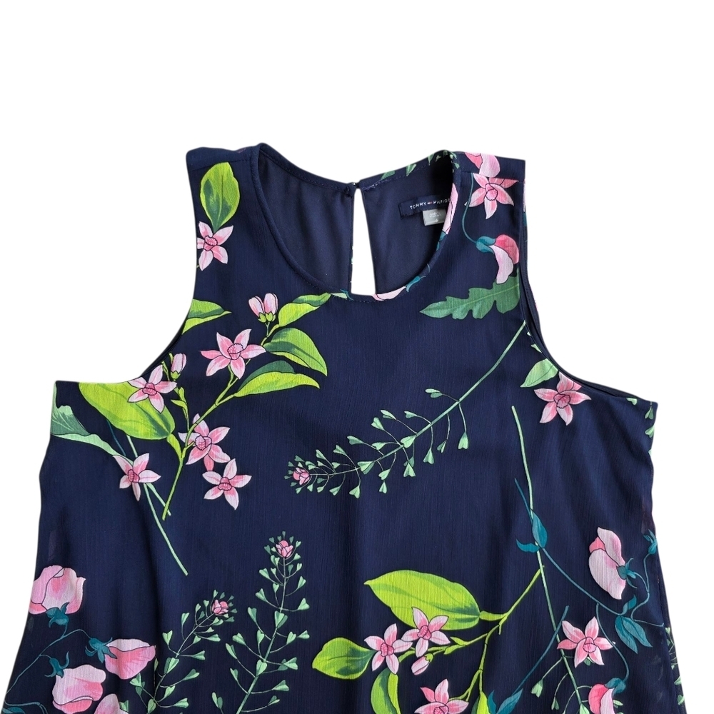 Tommy Hilfiger Navy Floral Mini Dress – Size 6 - Picture 8 of 9
